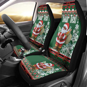 Personalized Afro Kenya Christmas Car Seat Cover African Santa -  Folk Pattern