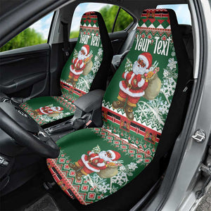 Personalized Afro Kenya Christmas Car Seat Cover African Santa -  Folk Pattern