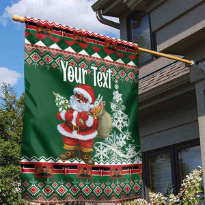 Personalized Afro Kenya Christmas Garden Flag African Santa -  Folk Pattern