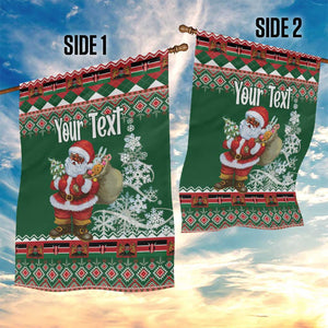 Personalized Afro Kenya Christmas Garden Flag African Santa -  Folk Pattern