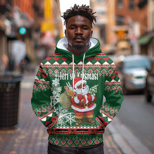 Personalized Afro Kenya Christmas Hoodie African Santa -  Folk Pattern