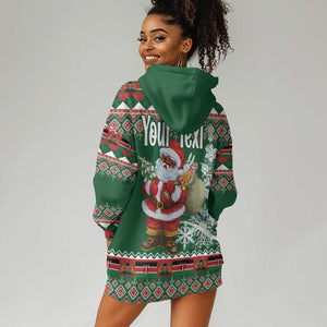 Personalized Afro Kenya Christmas Hoodie Dress African Santa -  Folk Pattern