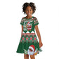 Personalized Afro Kenya Christmas Kid Short Sleeve Dress African Santa -  Folk Pattern