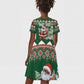 Personalized Afro Kenya Christmas Kid Short Sleeve Dress African Santa -  Folk Pattern