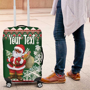 Personalized Afro Kenya Christmas Luggage Cover African Santa -  Folk Pattern