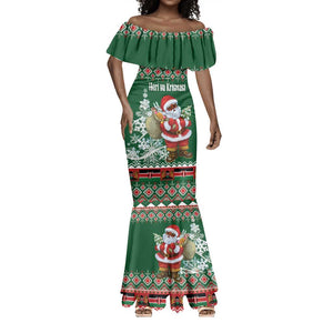 Personalized Afro Kenya Christmas Mermaid Dress African Santa -  Folk Pattern