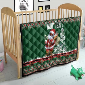 Personalized Afro Kenya Christmas Quilt African Santa -  Folk Pattern