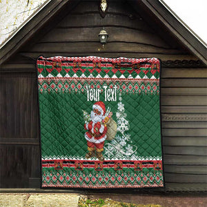 Personalized Afro Kenya Christmas Quilt African Santa -  Folk Pattern