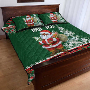 Personalized Afro Kenya Christmas Quilt Bed Set African Santa -  Folk Pattern