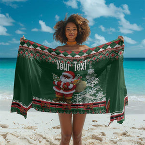 Personalized Afro Kenya Christmas Sarong African Santa -  Folk Pattern