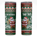 Personalized Afro Kenya Christmas Skinny Tumbler African Santa -  Folk Pattern