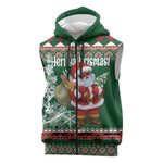 Personalized Afro Kenya Christmas Sleeveless Zip Hoodie African Santa -  Folk Pattern - African Pride