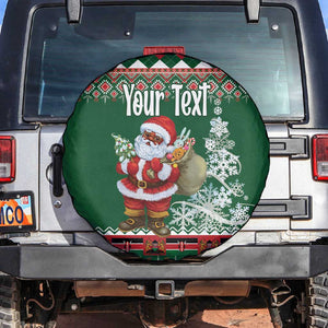 Personalized Afro Kenya Christmas Spare Tire Cover African Santa -  Folk Pattern