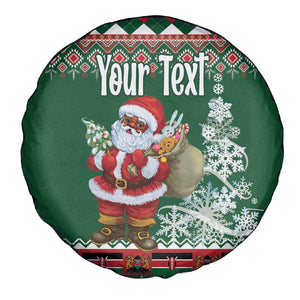 Personalized Afro Kenya Christmas Spare Tire Cover African Santa -  Folk Pattern