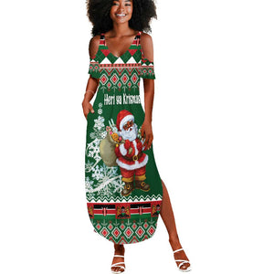 Personalized Afro Kenya Christmas Summer Maxi Dress African Santa -  Folk Pattern