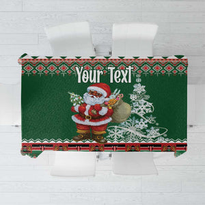 Personalized Afro Kenya Christmas Tablecloth African Santa -  Folk Pattern