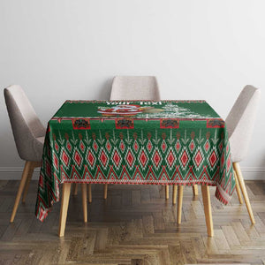 Personalized Afro Kenya Christmas Tablecloth African Santa -  Folk Pattern