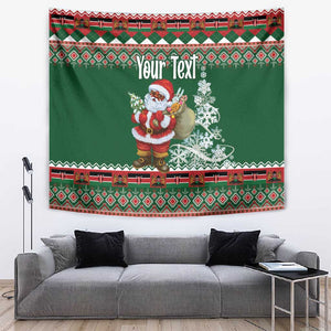 Personalized Afro Kenya Christmas Tapestry African Santa -  Folk Pattern