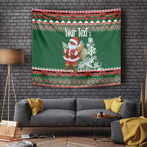 Personalized Afro Kenya Christmas Tapestry African Santa -  Folk Pattern