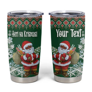 Personalized Afro Kenya Christmas Tumbler Cup African Santa -  Folk Pattern