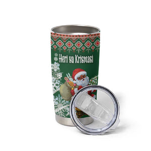 Personalized Afro Kenya Christmas Tumbler Cup African Santa -  Folk Pattern