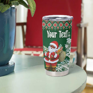 Personalized Afro Kenya Christmas Tumbler Cup African Santa -  Folk Pattern