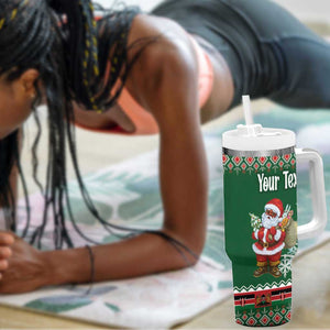 Personalized Afro Kenya Christmas Tumbler With Handle African Santa -  Folk Pattern