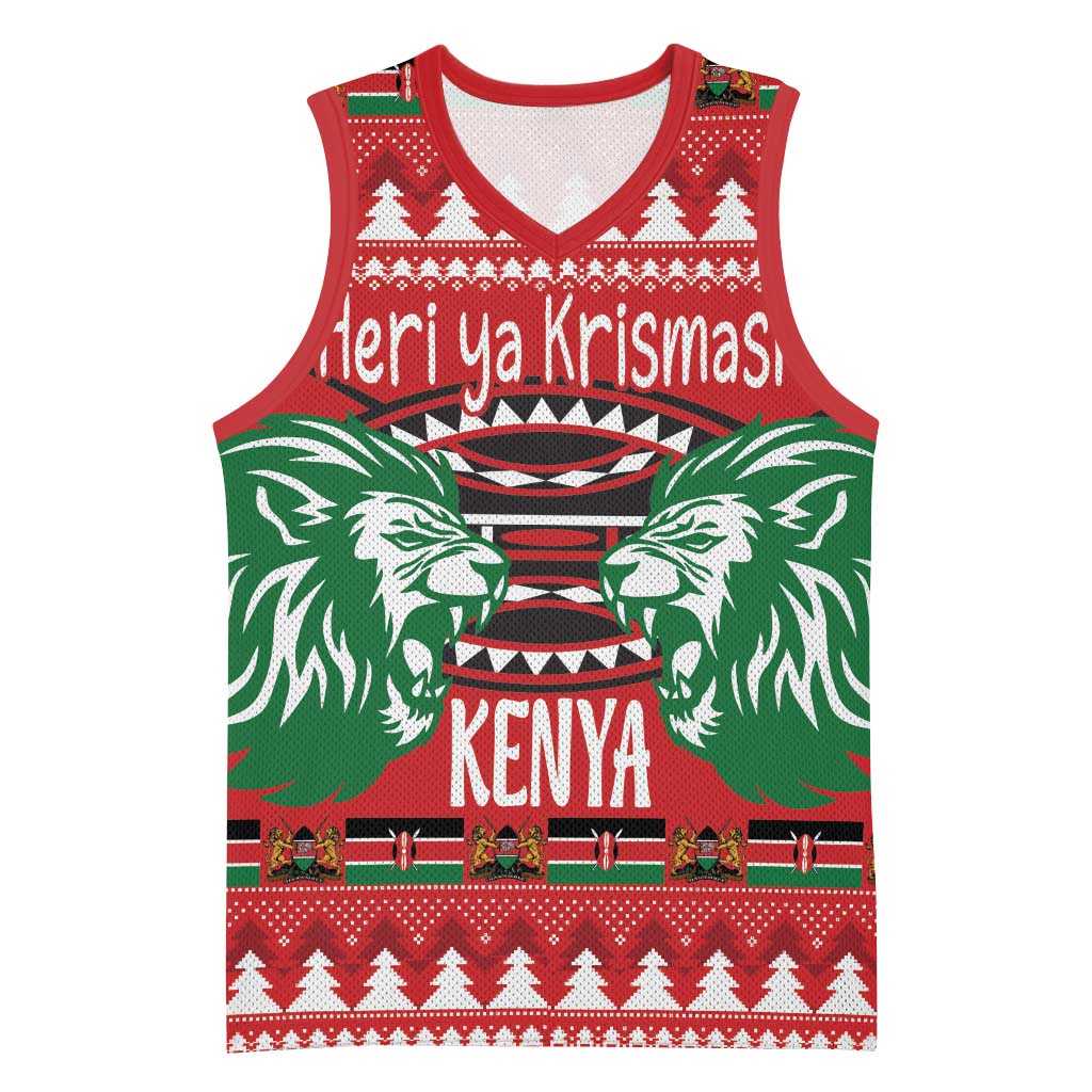Afro Kenya Christmas Basketball Jersey Head Lion - Heri ya Krismasi LT18