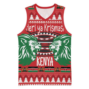 Afro Kenya Christmas Basketball Jersey Head Lion - Heri ya Krismasi LT18