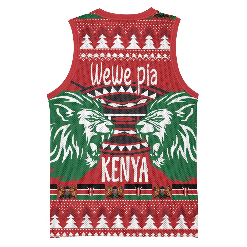 Afro Kenya Christmas Basketball Jersey Head Lion - Heri ya Krismasi LT18