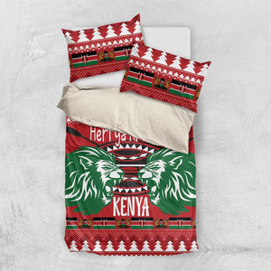 Afro Kenya Christmas Bedding Set Head Lion - Heri ya Krismasi