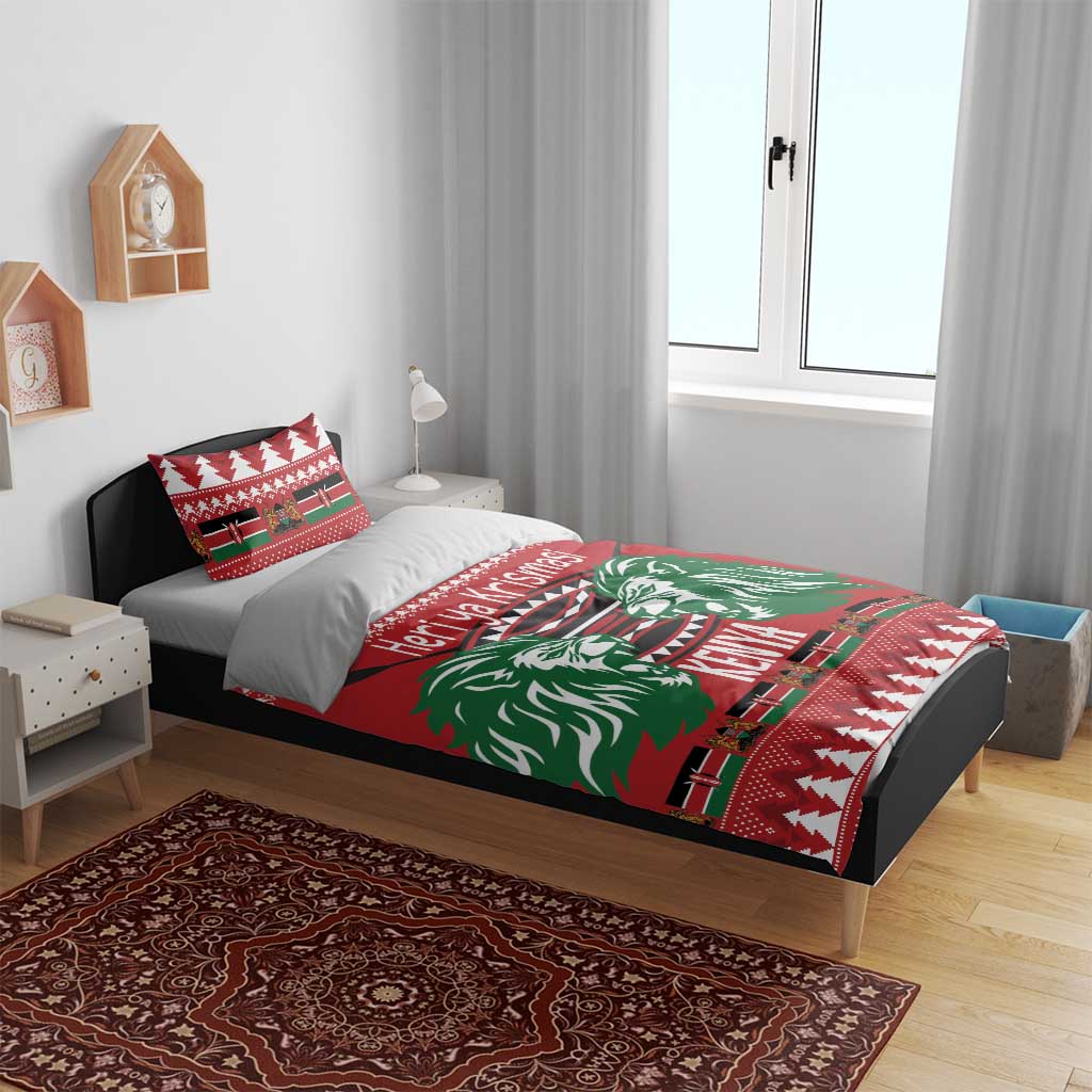 Afro Kenya Christmas Bedding Set Head Lion - Heri ya Krismasi