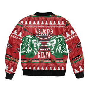 Afro Kenya Christmas Bomber Jacket Head Lion - Heri ya Krismasi
