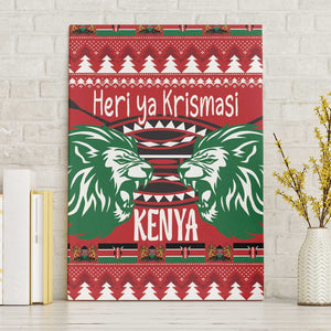 Afro Kenya Christmas Canvas Wall Art Head Lion - Heri ya Krismasi