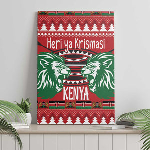 Afro Kenya Christmas Canvas Wall Art Head Lion - Heri ya Krismasi