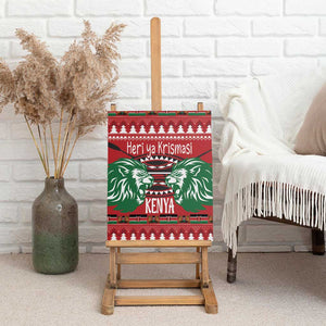 Afro Kenya Christmas Canvas Wall Art Head Lion - Heri ya Krismasi