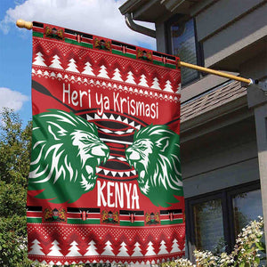 Afro Kenya Christmas Garden Flag Head Lion - Heri ya Krismasi