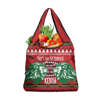 Afro Kenya Christmas Grocery Bag Head Lion - Heri ya Krismasi