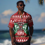 Afro Kenya Christmas Hawaiian Shirt Head Lion - Heri ya Krismasi