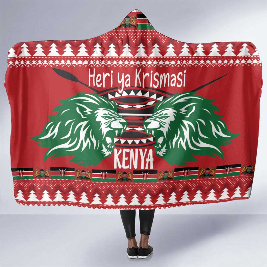 Afro Kenya Christmas Hooded Blanket Head Lion - Heri ya Krismasi