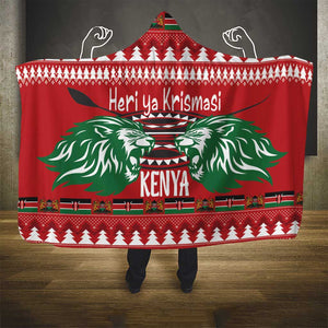 Afro Kenya Christmas Hooded Blanket Head Lion - Heri ya Krismasi