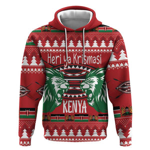 Afro Kenya Christmas Hoodie Head Lion - Heri ya Krismasi