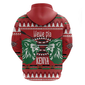 Afro Kenya Christmas Hoodie Head Lion - Heri ya Krismasi