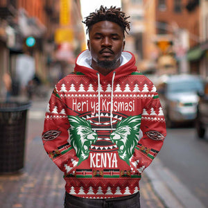 Afro Kenya Christmas Hoodie Head Lion - Heri ya Krismasi