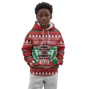 Afro Kenya Christmas Kid Hoodie Head Lion - Heri ya Krismasi