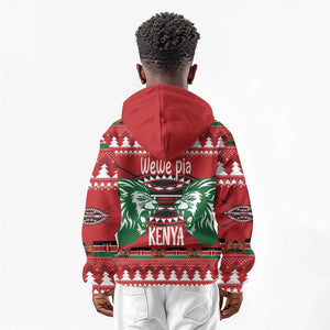 Afro Kenya Christmas Kid Hoodie Head Lion - Heri ya Krismasi