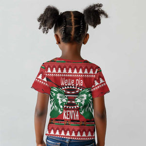 Afro Kenya Christmas Kid T shirt Head Lion - Heri ya Krismasi