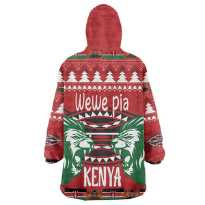 Afro Kenya Christmas Kid Wearable Blanket Hoodie Head Lion - Heri ya Krismasi