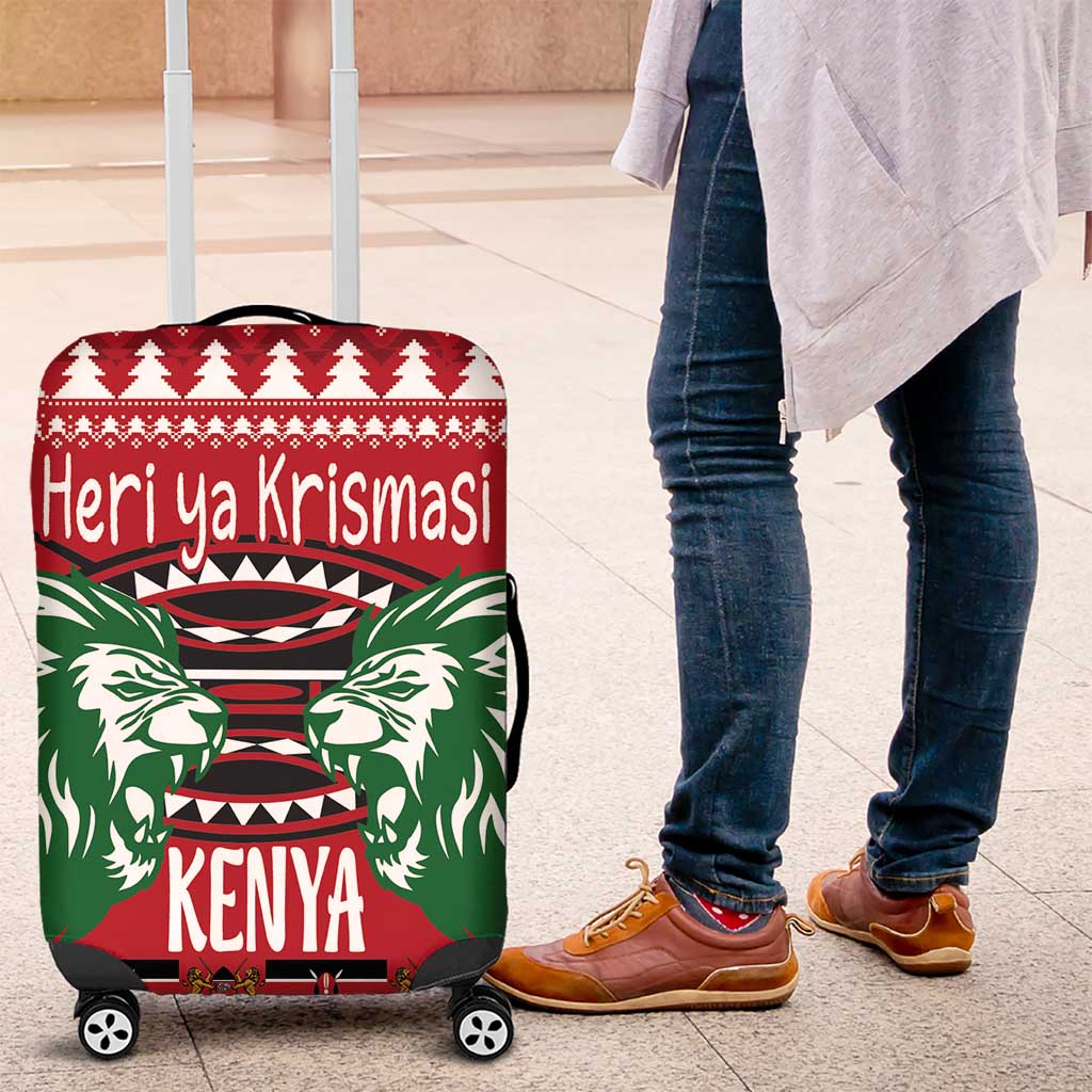 Afro Kenya Christmas Luggage Cover Head Lion - Heri ya Krismasi