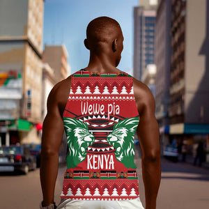 Afro Kenya Christmas Men Tank Top Head Lion - Heri ya Krismasi